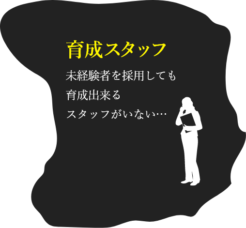 育成スタッフ 未経験者を採用しても育成出来るスタッフがいない…